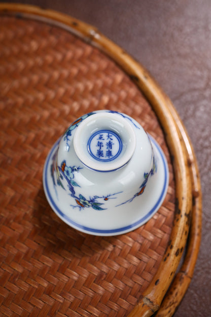 Doucai Bird-and-Flower Tea Cup