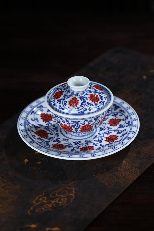 Blue & White Lotus Red Tea Set