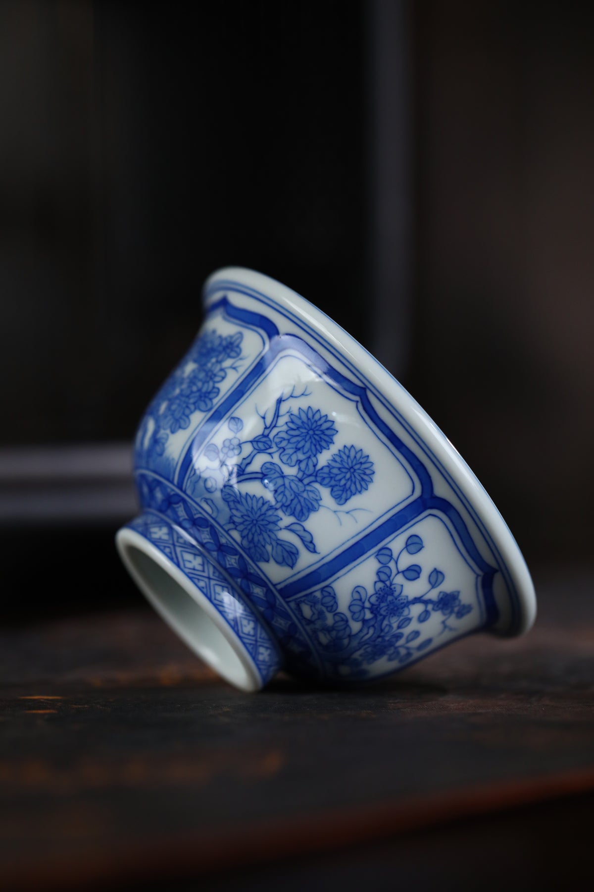 Jingdezhen Blue & White Twelve Flower Deities Teacup