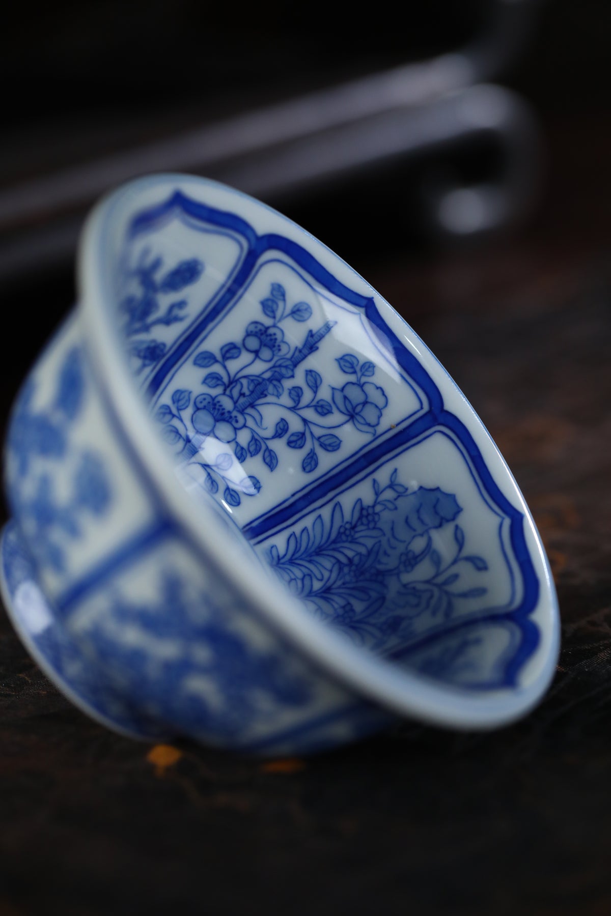 Jingdezhen Blue & White Twelve Flower Deities Teacup