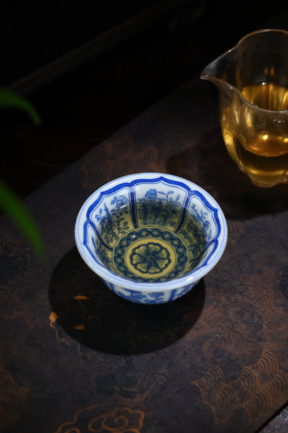 Jingdezhen Blue & White Twelve Flower Deities Teacup