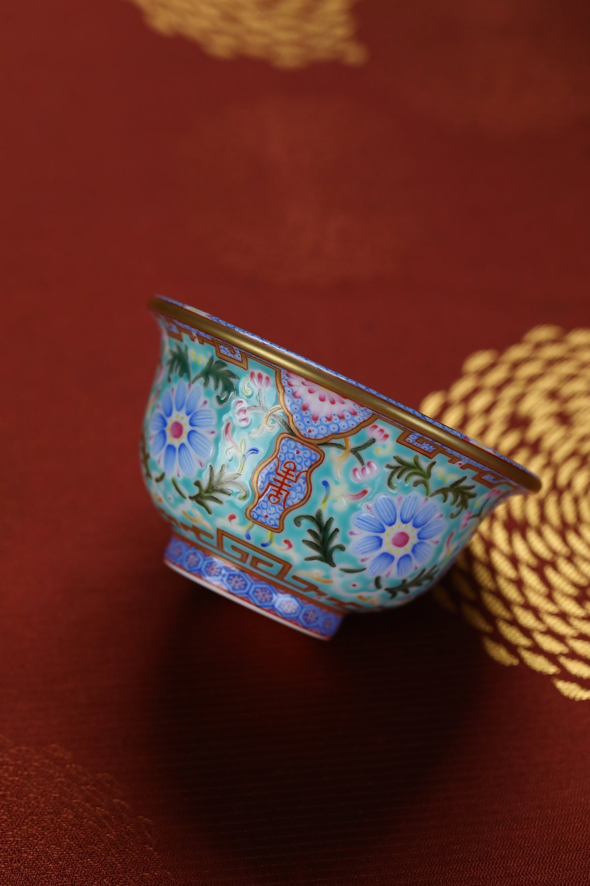 Imperial-Style Famille Rose Enamel Teacup