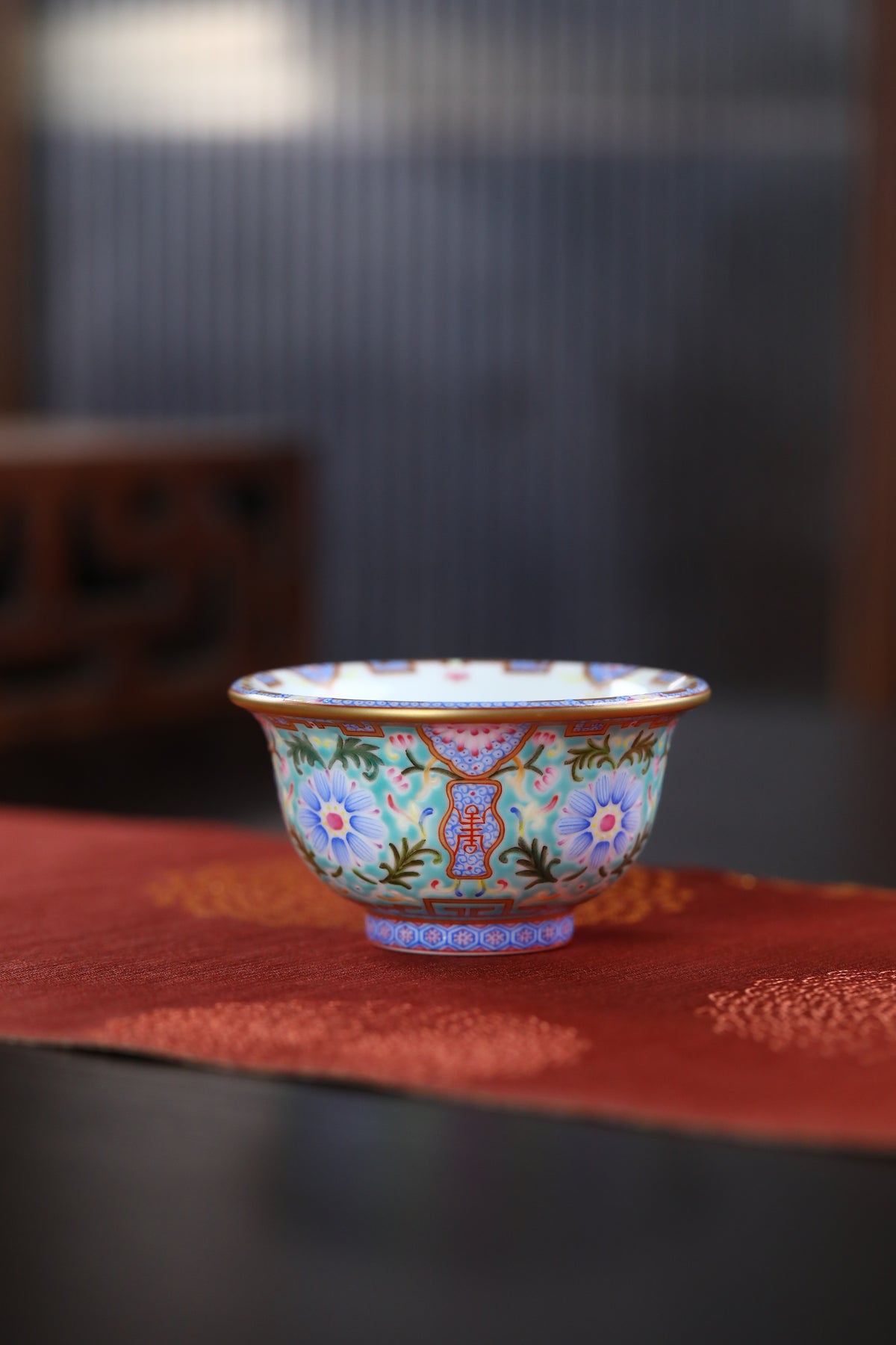 Imperial-Style Famille Rose Enamel Teacup