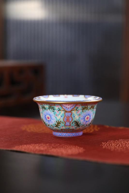 Imperial-Style Famille Rose Enamel Teacup