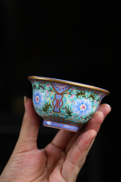 Imperial-Style Famille Rose Enamel Teacup